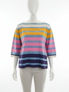 Canary Prism Stripe Silk Top XL • Fits Small